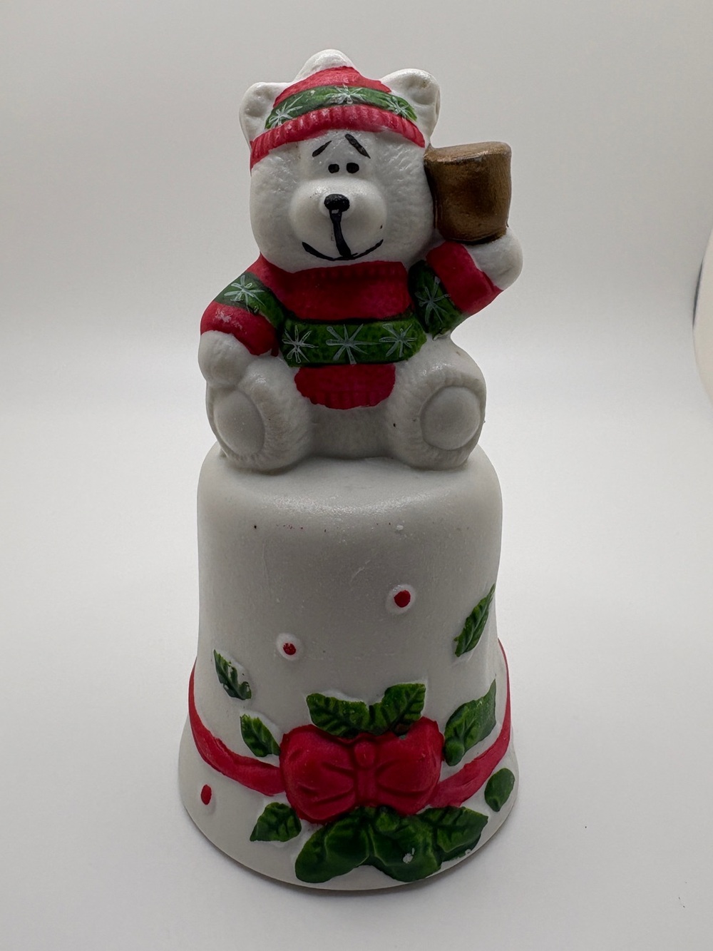 Vintage House of Lloyd Christmas Around the World Teddy Bear Ceramic Bell Taiwan